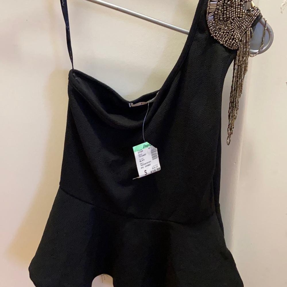 Beautiful one shoulder black top